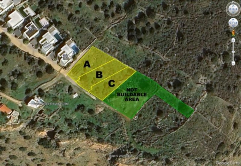 Plaka bei Elounda Kreta, Plaka: 3 Grundstücke mit Meerblick und Baugenehmigungen bei Elounda zu verkaufen Grundstück kaufen